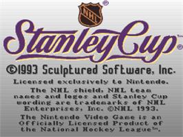 Title screen of NHL Stanley Cup on the Nintendo SNES.