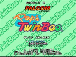 Title screen of Pop'n Twinbee on the Nintendo SNES.