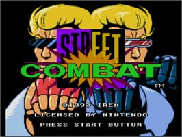 Title screen of Street Combat on the Nintendo SNES.