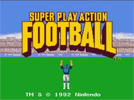 Title screen of Super Play Action Football on the Nintendo SNES.