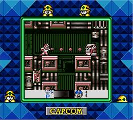 In game image of Mega Man V on the Nintendo Super Gameboy.