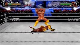 In game image of WWE All Stars on the Nintendo Wii.