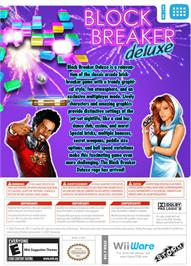 Box back cover for Block Breaker Deluxe on the Nintendo WiiWare.