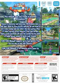 Box back cover for Fun! Fun! Minigolf on the Nintendo WiiWare.