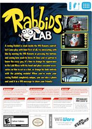 Box back cover for Rabbids Lab on the Nintendo WiiWare.