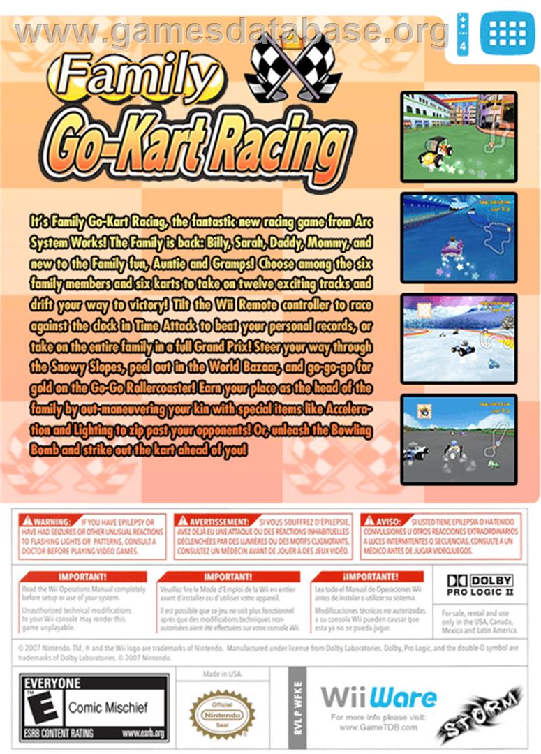 Family Go-Kart Racing - Nintendo WiiWare - Artwork - Box Back