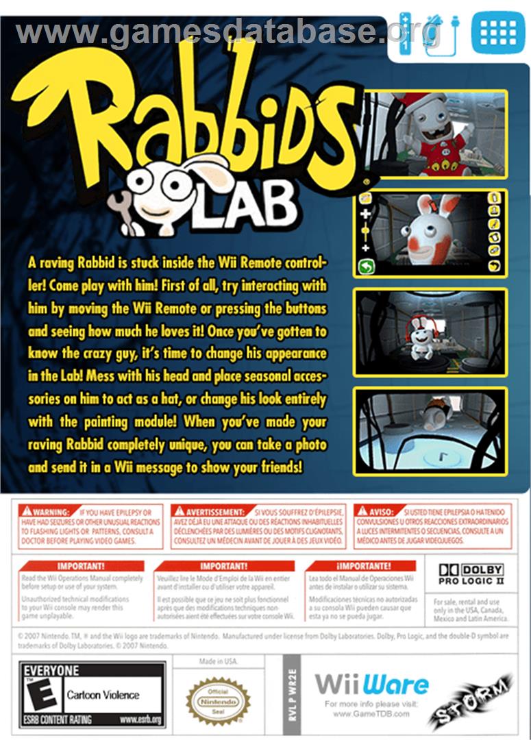 Rabbids Lab - Nintendo WiiWare - Artwork - Box Back