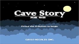 Title screen of Cave Story on the Nintendo WiiWare.