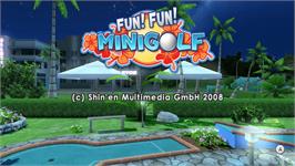 Title screen of Fun! Fun! Minigolf on the Nintendo WiiWare.