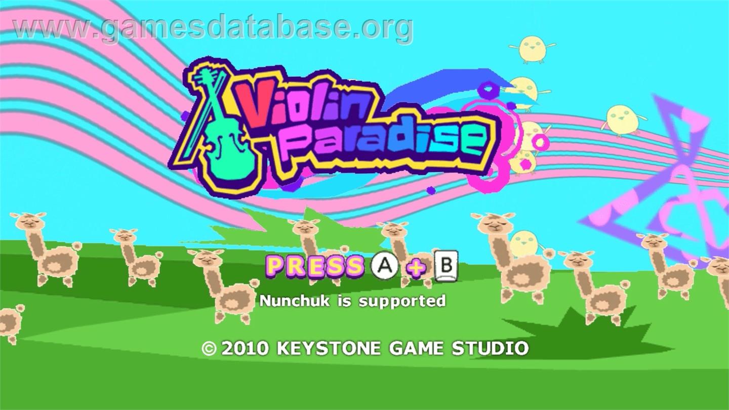 Violin Paradise - Nintendo WiiWare - Artwork - Title Screen