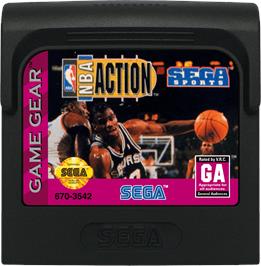 Cartridge artwork for NBA Action starring David Robinson on the Sega Game Gear.