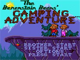 Title screen of Berenstain Bears' Camping Adventure on the Sega Game Gear.