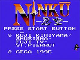 Title screen of Ninku on the Sega Game Gear.