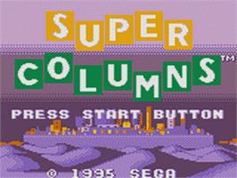 Title screen of Super Columns on the Sega Game Gear.