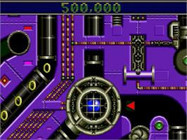 In game image of Sonic Spinball on the Sega Genesis.