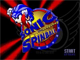 Title screen of Sonic Spinball on the Sega Genesis.
