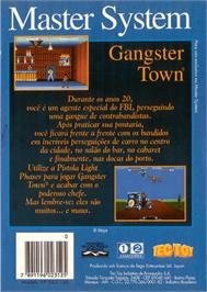 Box back cover for Gangster Town on the Sega Master System.