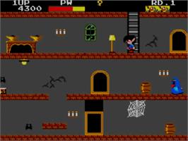 In game image of Ghost House on the Sega Master System.