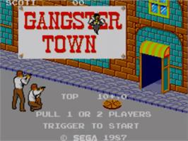 Title screen of Gangster Town on the Sega Master System.