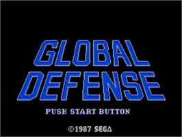 Title screen of Global Defense on the Sega Master System.