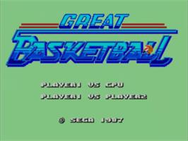 Title screen of Great Basketball on the Sega Master System.