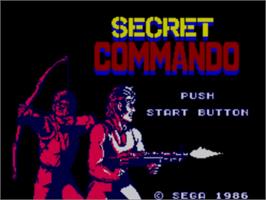 Title screen of Secret Commando on the Sega Master System.