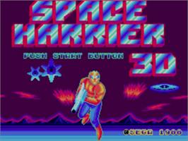 Title screen of Space Harrier 3-D on the Sega Master System.