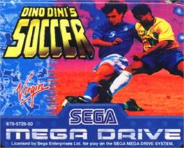 Cartridge artwork for Dino Dini's Soccer on the Sega Nomad.