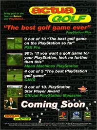 Advert for Actua Golf on the Sega Saturn.