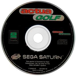 Artwork on the Disc for Actua Golf on the Sega Saturn.