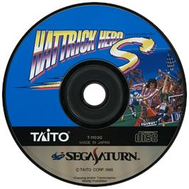 Artwork on the Disc for Hat Trick Hero S on the Sega Saturn.