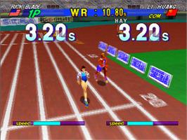 In game image of Athlete Kings on the Sega Saturn.