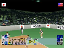 In game image of Virtual Volleyball on the Sega Saturn.