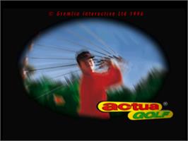 Title screen of Actua Golf on the Sega Saturn.