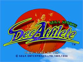 Title screen of Athlete Kings on the Sega Saturn.