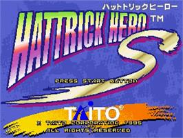 Title screen of Hat Trick Hero S on the Sega Saturn.