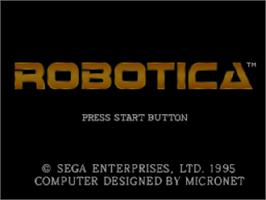 Title screen of Robotica: Cybernation Revolt on the Sega Saturn.