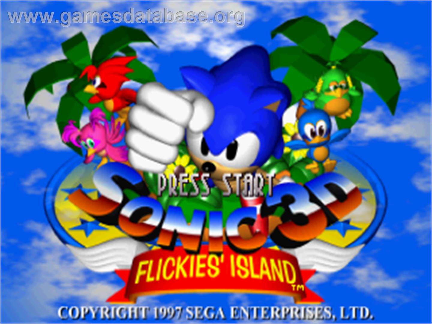 Sonic 3D: Flickies' Island - Sega Saturn - Artwork - Title Screen