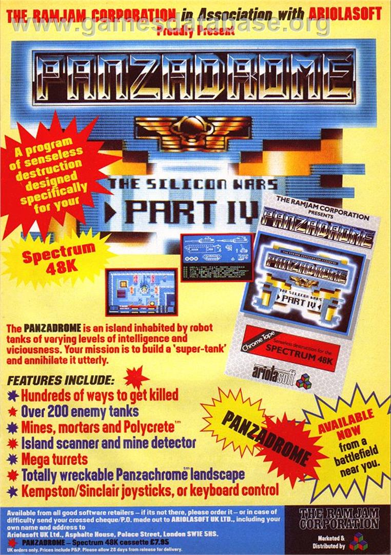 Panzadrome - Sinclair ZX Spectrum - Artwork - Advert