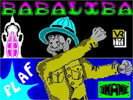 Title screen of Babaliba on the Sinclair ZX Spectrum.