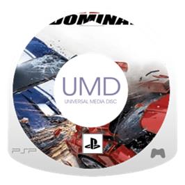 Artwork on the Disc for Burnout Dominator on the Sony PSP.