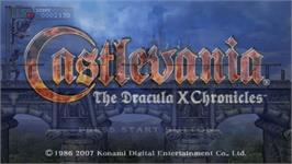 Title screen of Castlevania: The Dracula X Chronicles on the Sony PSP.