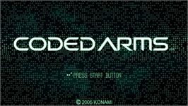 Title screen of Coded Arms on the Sony PSP.