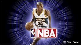 Title screen of NBA on the Sony PSP.