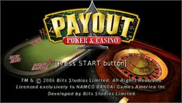 Title screen of Payout Poker & Casino on the Sony PSP.