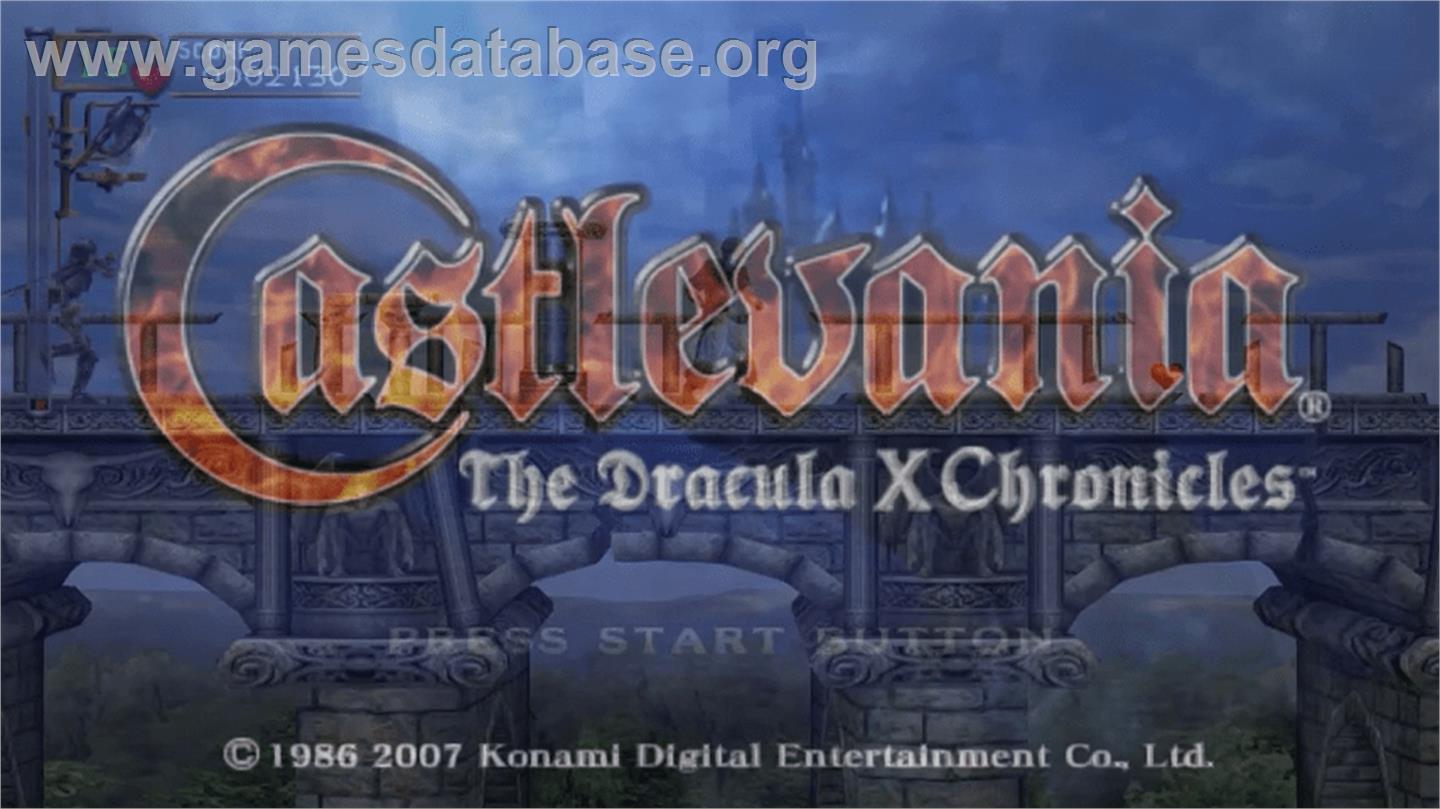 Castlevania: The Dracula X Chronicles - Sony PSP - Artwork - Title Screen