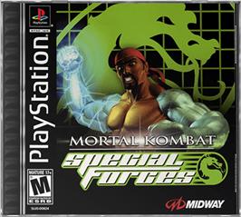 Box cover for Mortal Kombat: Special Forces on the Sony Playstation.