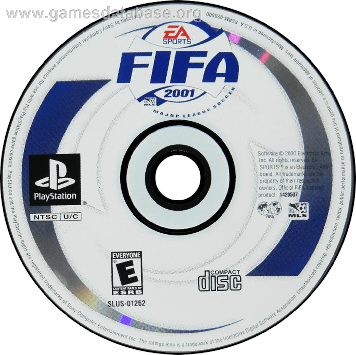 FIFA 2001 - Sony Playstation - Artwork - Disc