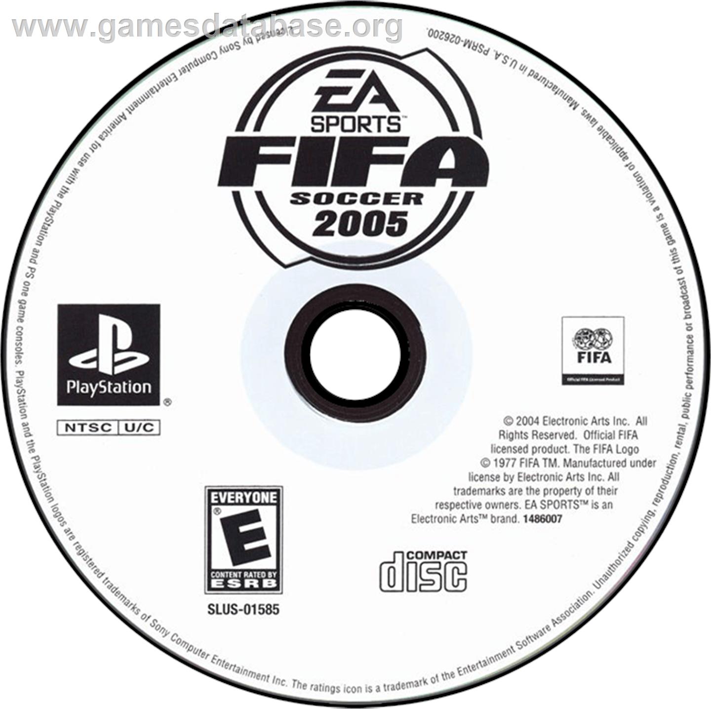 FIFA Soccer 2005 - Sony Playstation - Artwork - Disc