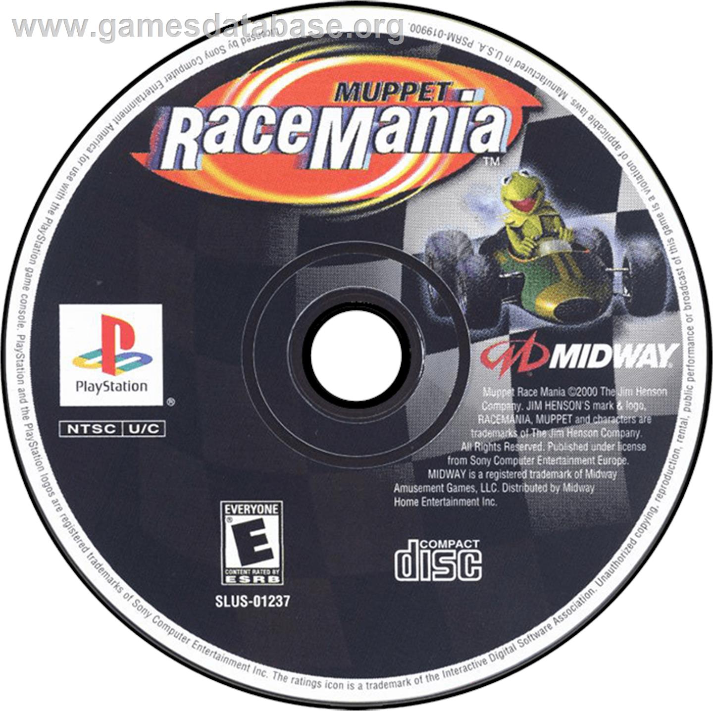 Muppet RaceMania - Sony Playstation - Artwork - Disc